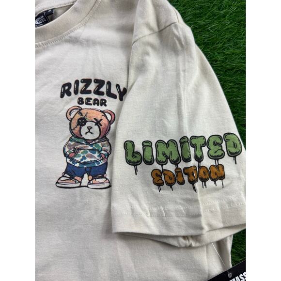 Super Massive Rizzly Bear Tee S Beige Camo Hoodie Limited Edition Graphic Shirt - Picture 4 of 11
